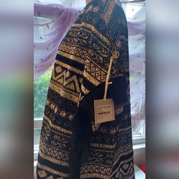 Tweed Sweater Jacket Womens Open Front Cardigan Boho Cape XS NWT - Picture 8 of 11